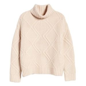 Caslon Chunky Cable Knit Turtleneck Sweater